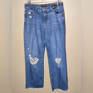 NWT Express 90's Ankle Boot Mid Rise Distressed Jeans, 6L